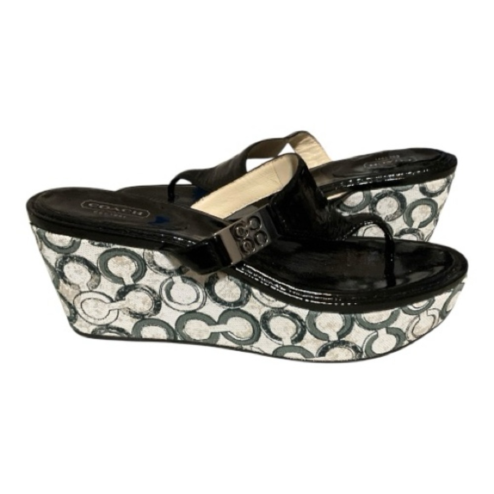 Coach Jan Crinkle Wedge Sandal Size 9.5